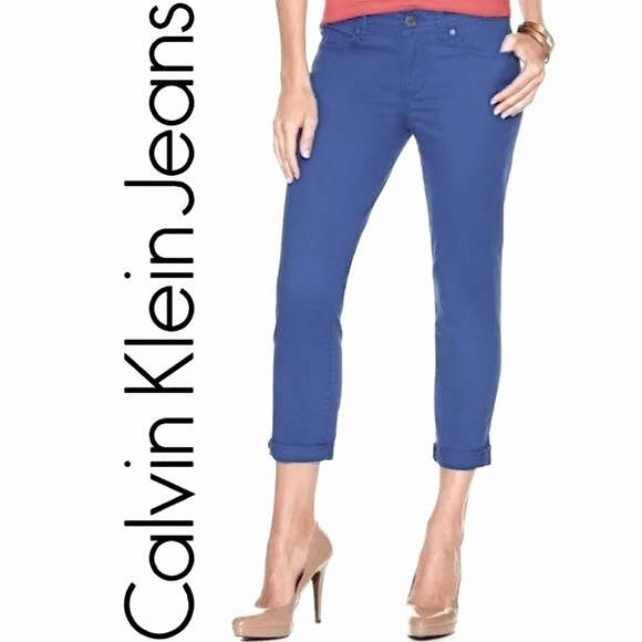 CALVIN KLEIN Slim Fit Skinny Jeans Stretch Splendor Royal Blue Size 10 - Picture 4 of 15